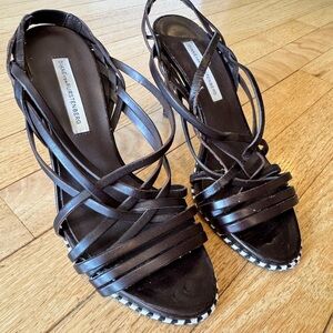 Diane von Furstenberg Black Strappy Sandals